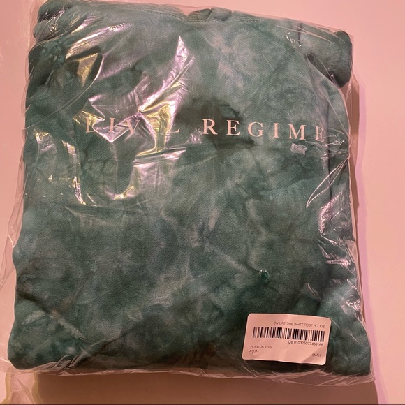 Civil Regime aqua marble white roses hoodie - Picture 7 of 8